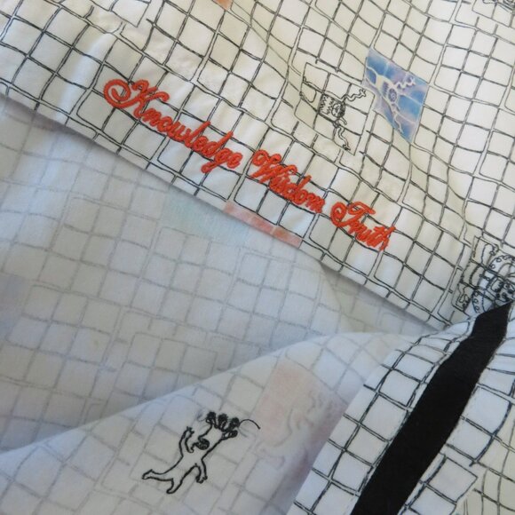 Robert Graham Shirt Alien Monsters Plaid Mens M Short Sleeve Cotton - Picture 11 of 12